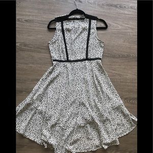 Black/off white Lace detailed flowy dress